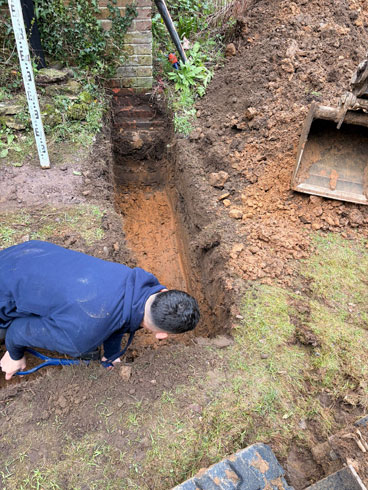 Groundwork Project Churt Surrey - blocked drains treatment plant installation soakaways cctv Haslemere Petersfield Winchester Alton
